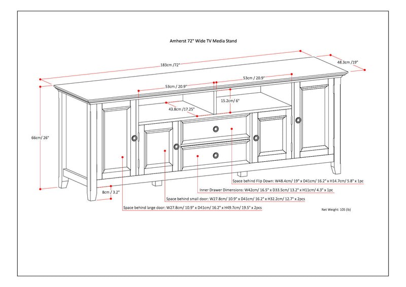 Amherst - Wide TV Media Stand