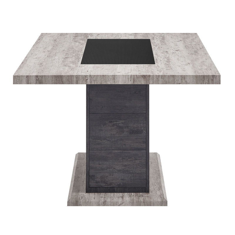 D8030 - 5 Piece Dining Room Set (Dining Table With 2 Storage Drawers And 1 Storage Door And 4 Dining Chairs) - Black / Brown