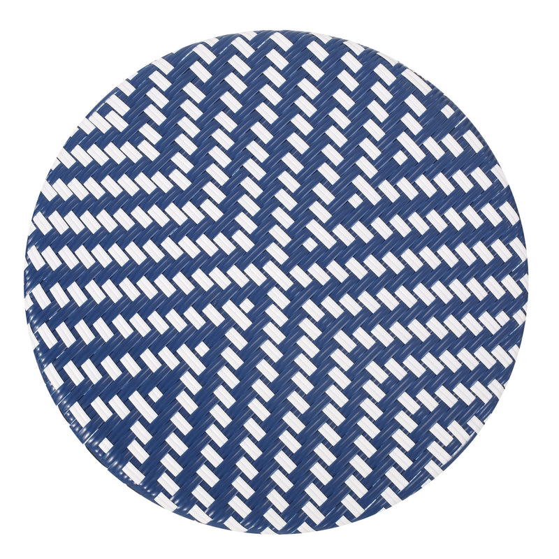 French Bistro Table Outdoor Elegance - White / Blue