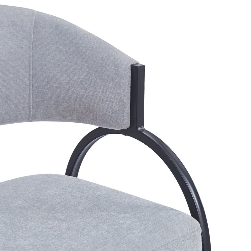 Contemporary Upholstered Dining Chairs With Metal Legs (Set of 2)