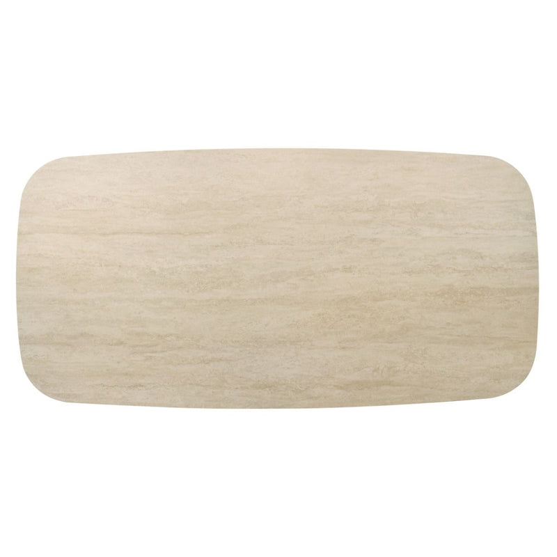 Lark - Dining Table - Travertine / Black