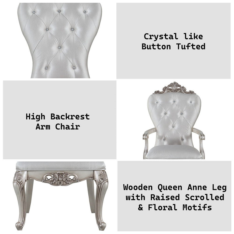 Gorsedd - Arm Chair (Set of 2) - Cream Fabric & Golden Ivory