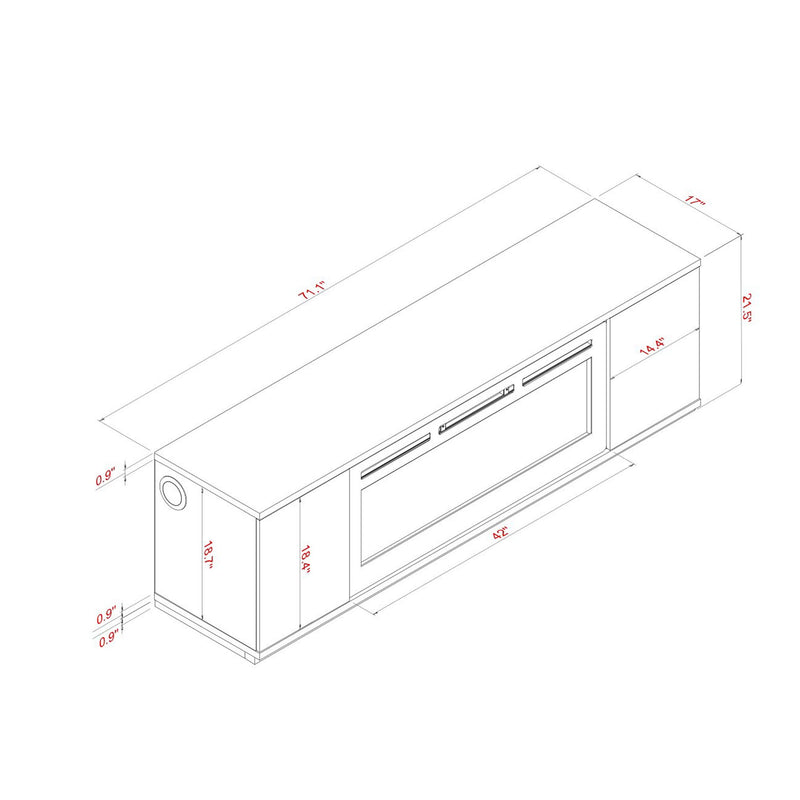 Mason - Entertainment Unit With Bluetooth Speaker And LED Lighting - Natural