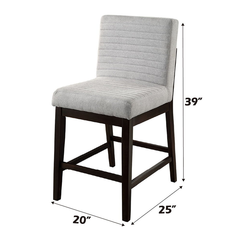 Edwyn - Counter Height Chair (Set of 2) - Gray Linen & Espresso