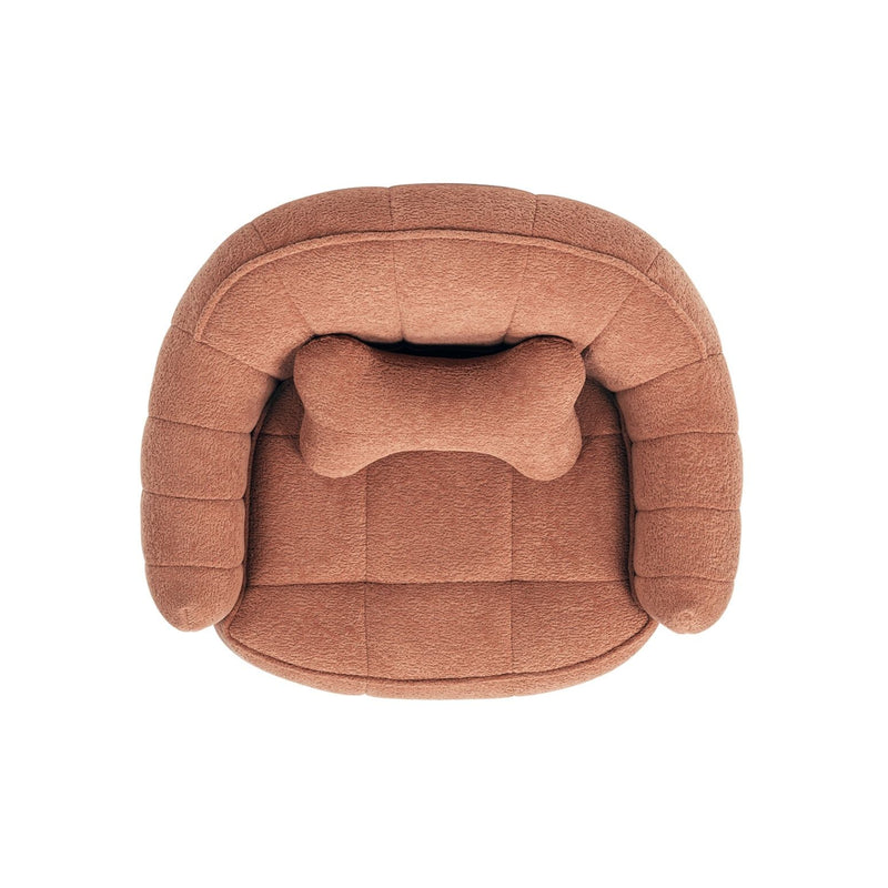 Louie - Dog Sofa Bed With Bone Pillow - Orange