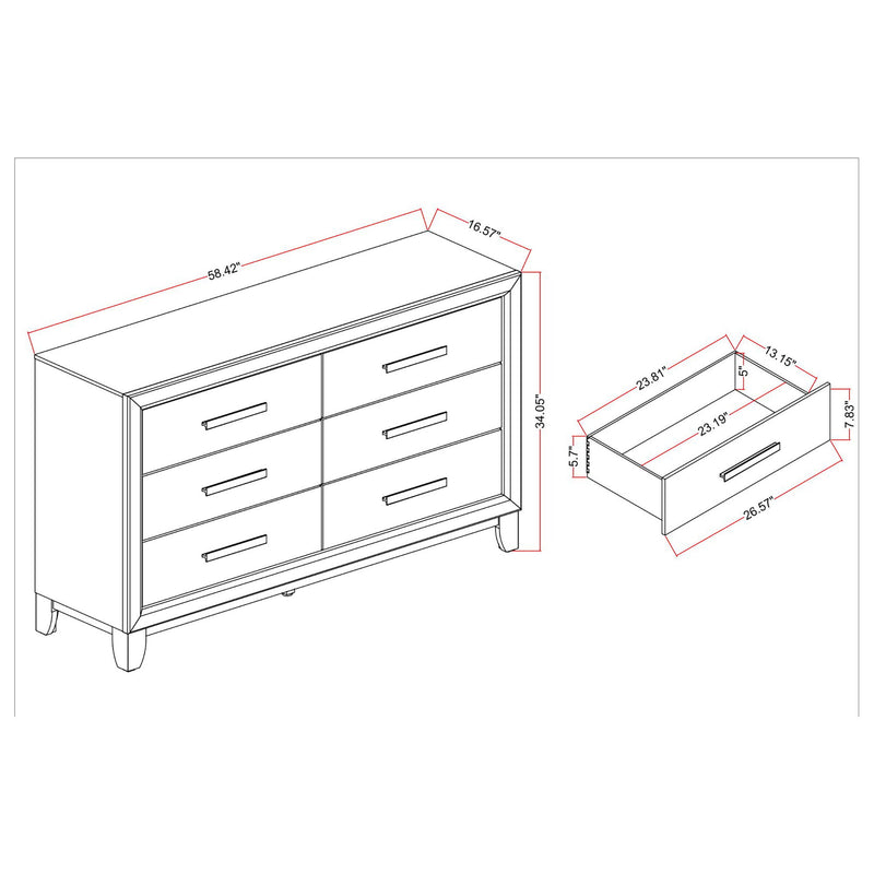 Harry - 5 Piece Bedroom Set With LED