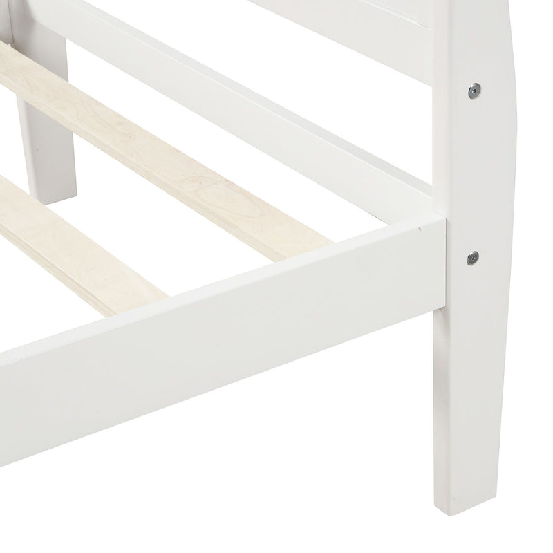 Platform Bed Frame Mattress Foundation Sleigh Bed With Headboard / Footboard / Wood Slat Suppor