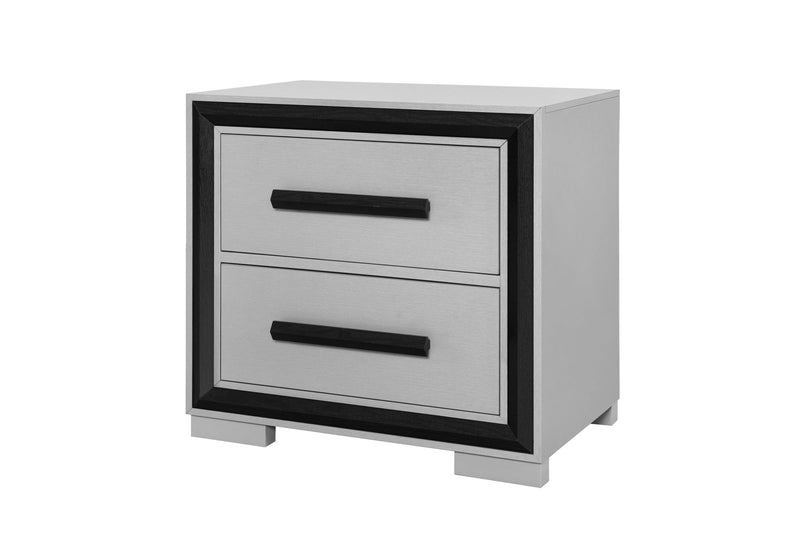 Amelia - 4 Piece Full Bedroom Set (Full Bed With LED, Dresser, Mirror And Nightstand) - Black / Gray