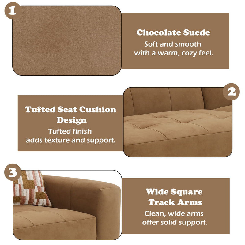 Zoey - Modular - RF Arm Chair With Pillow - Chocolate Suede