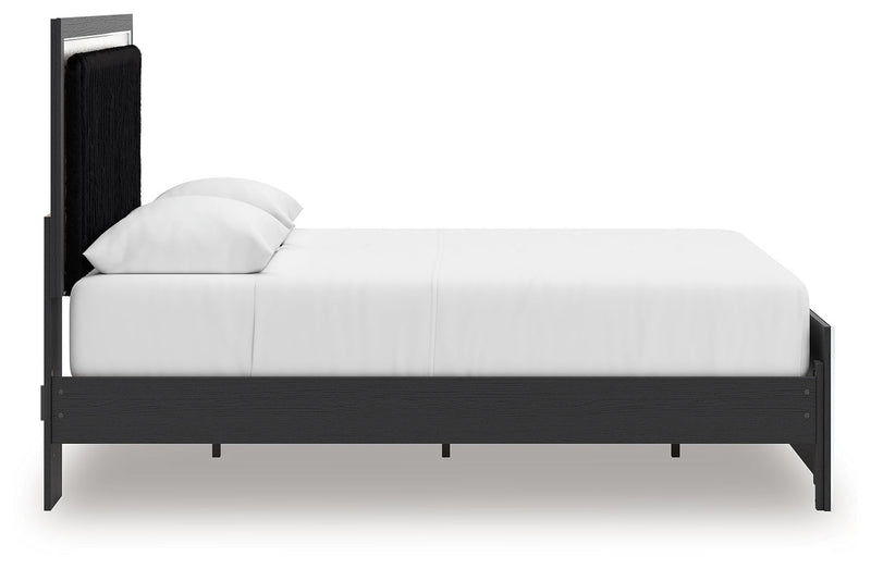 Zuraleus - 4 Pc. - Queen Upholstered Bed With Roll Slats, Dresser, Mirror And Nightstand - Black