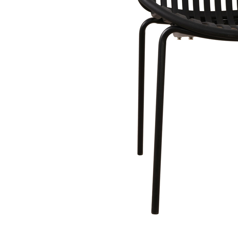 7 Piece Outdoor Modern Dining Set With Stackable Chairs