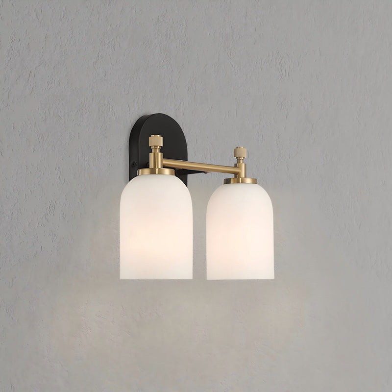 Vortex - 2 Lights Vanity In Style For Over Bathroom Mirror Wall Sconce - Black / Gold / White