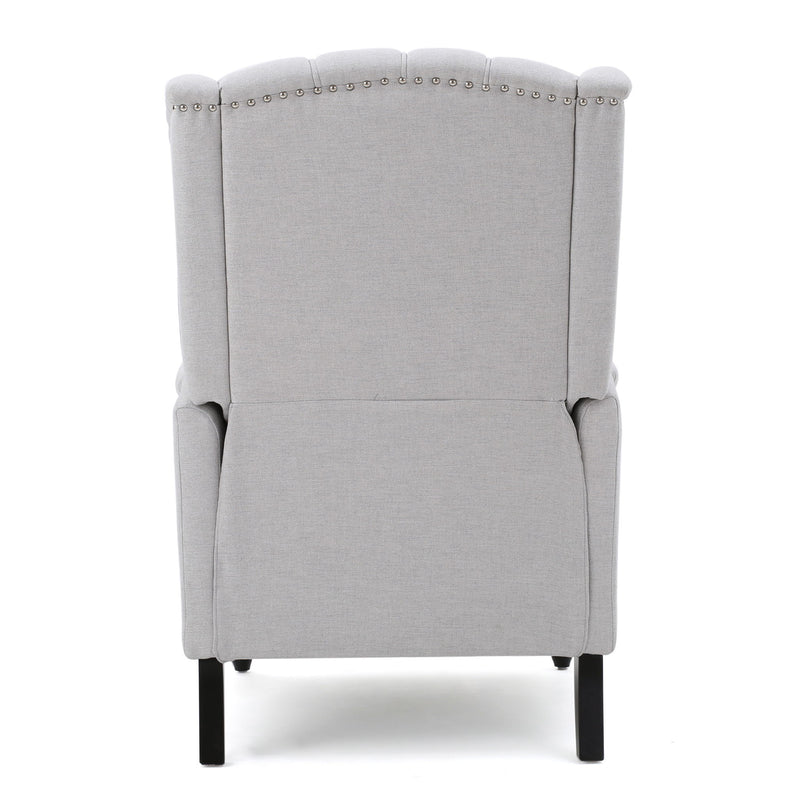 Armchair Recliner With Pushback Mechanism And Wingback Design