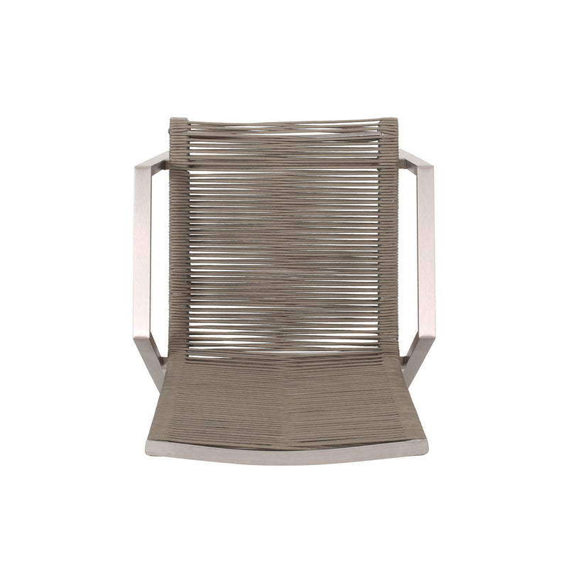 Outdoor Modern Aluminum Dining Chair Set With Rope Sea (Set of 2)