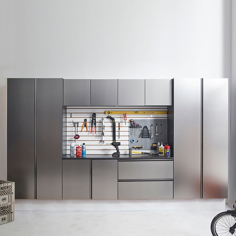 Nova Series - Garage Cabinet Set A With Soft Closing Doors - Metallic Gray