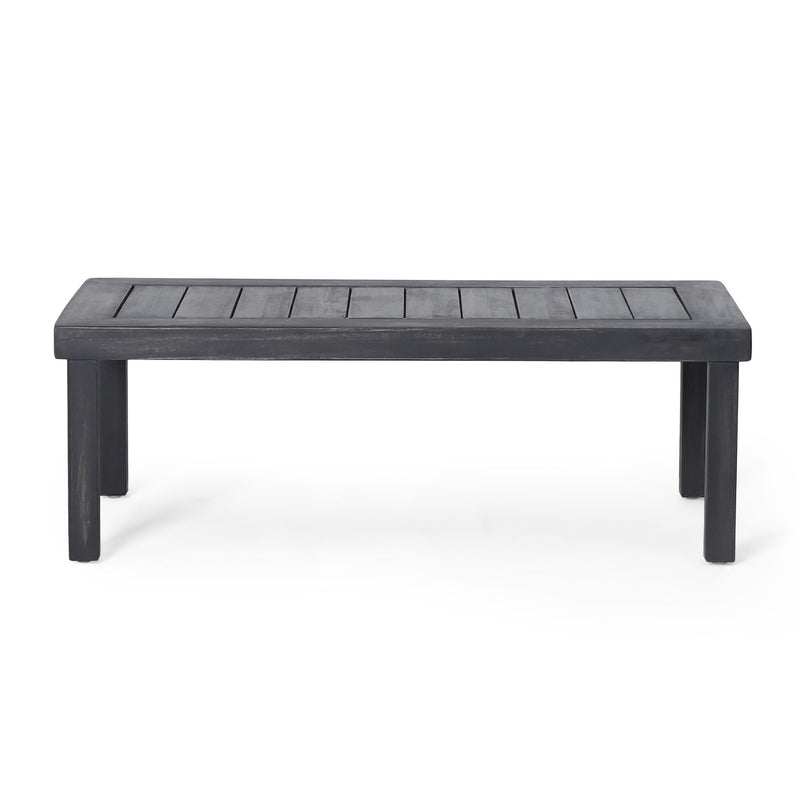 Acacia Wood Loveseat And Coffee Table Set With Cushions