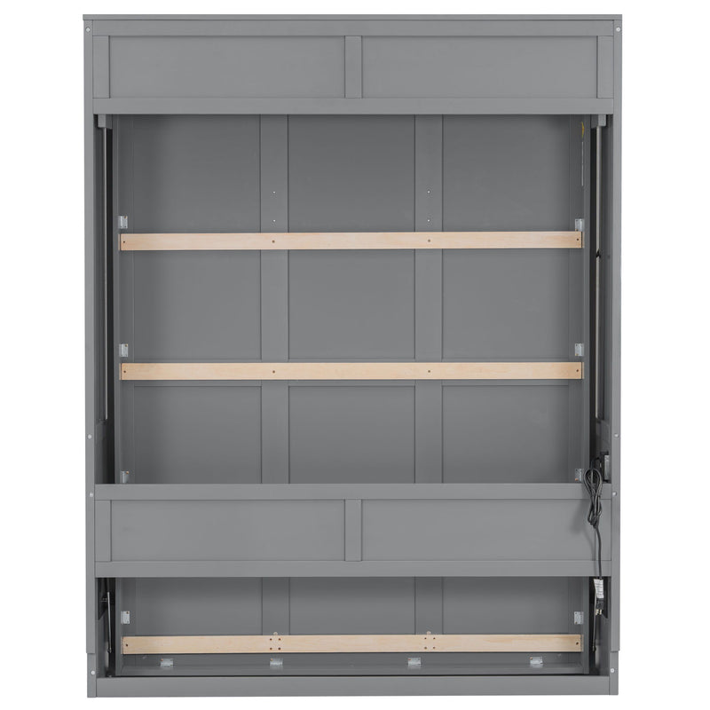 Murphy Bed With Desk, LED Lights & USB Charging Station
