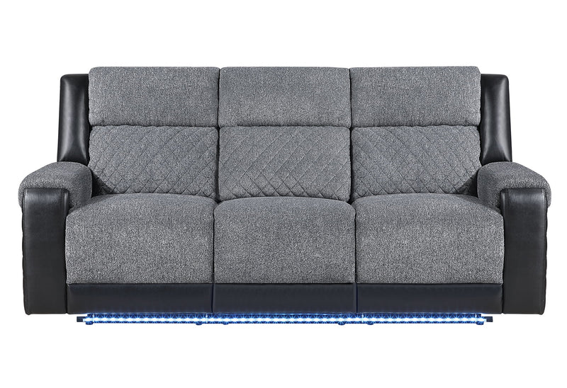 U5914 - 3 Piece Living Room Set (Reclining Sofa / Console Reclining Loveseat / Recliner) - Gray / Black
