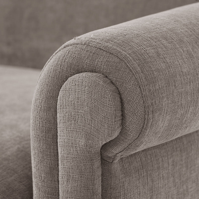 Loveseat Sofa With Rolled Arm For Living Room - Brown