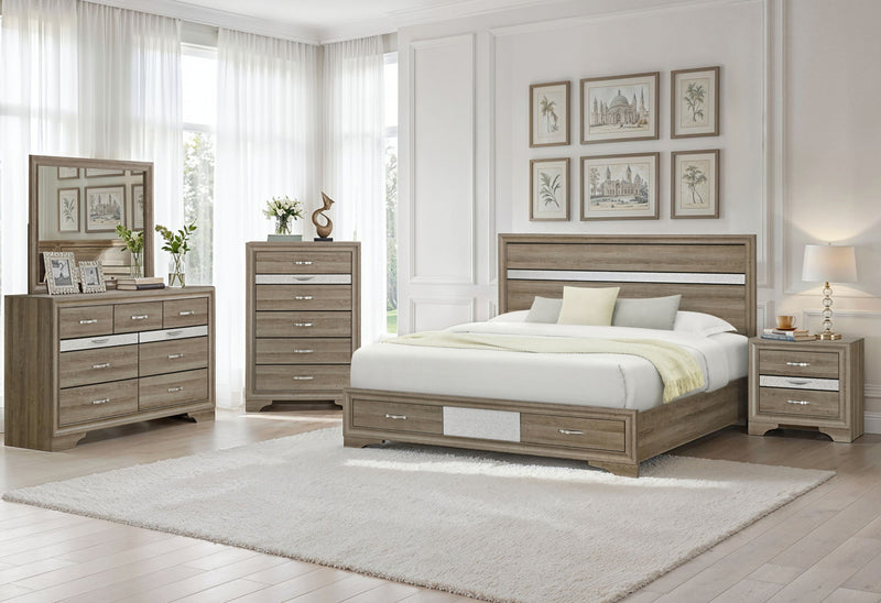 Seville - Queen Bed - Brown / Natural