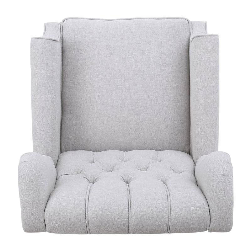 Armchair Recliner With Pushback Mechanism And Wingback Design