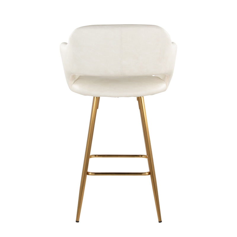 Margarite - Contemporary Fixed Height Counter Stool With Footrest (Set of 2) With Square