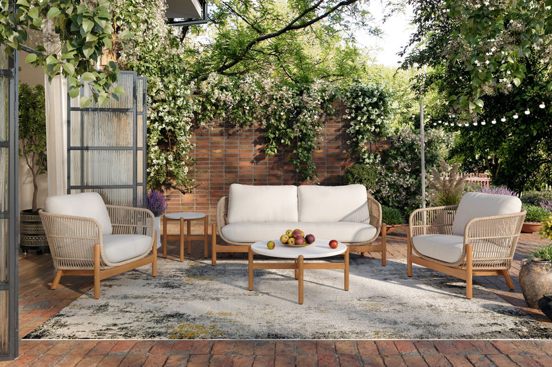 Solstice - Outdoor Coffee Table With Terrazo Top - White
