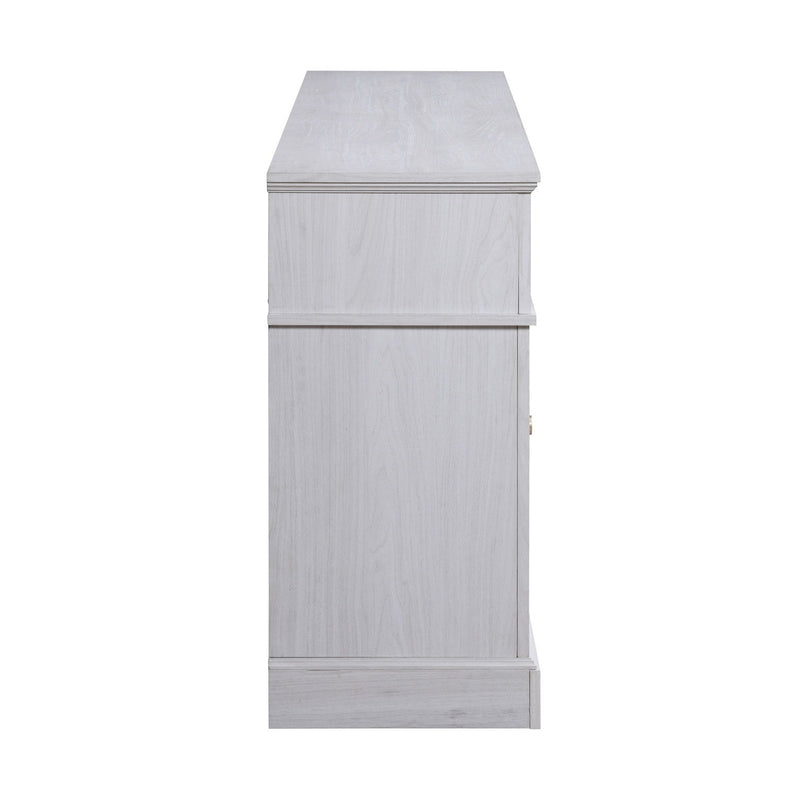Terra - TV Stand Console With Fireplace - White Walnut