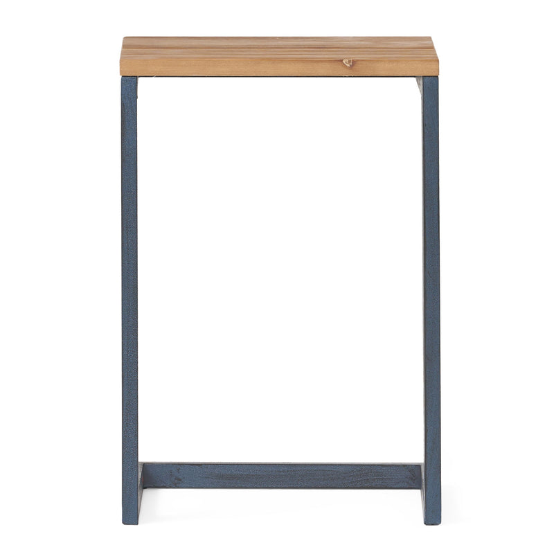 Kacha - Modern Industrial Firwood Nesting Tables (Set of 3) With Iron Frame - Antique Brown / Black