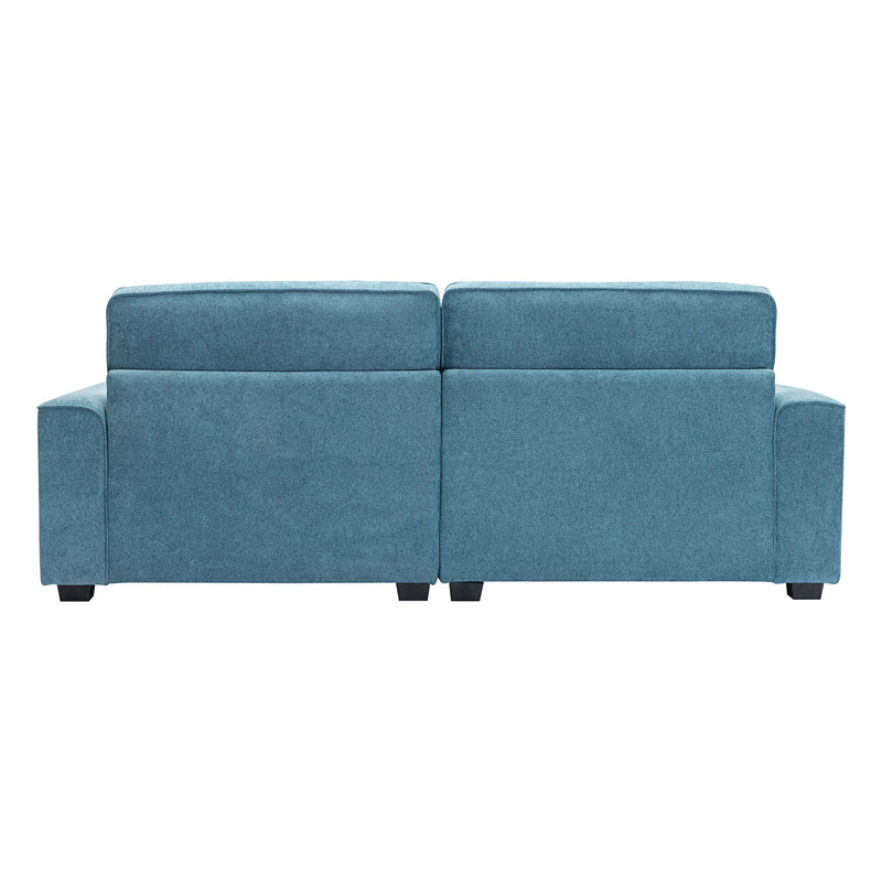 Modern Fabric Sofa With Cushions, Sleek Arm Design