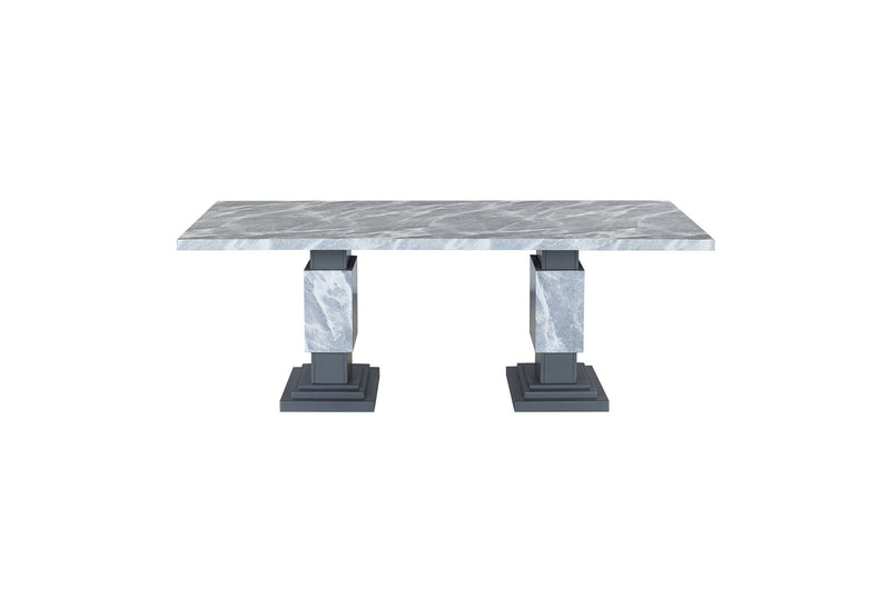 D1212 - 7 Piece Dining Room Set (Dining Table And 6 Dining Chairs) - Gray / White