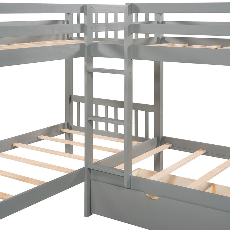 L Shaped Bunk Bed With Drawers