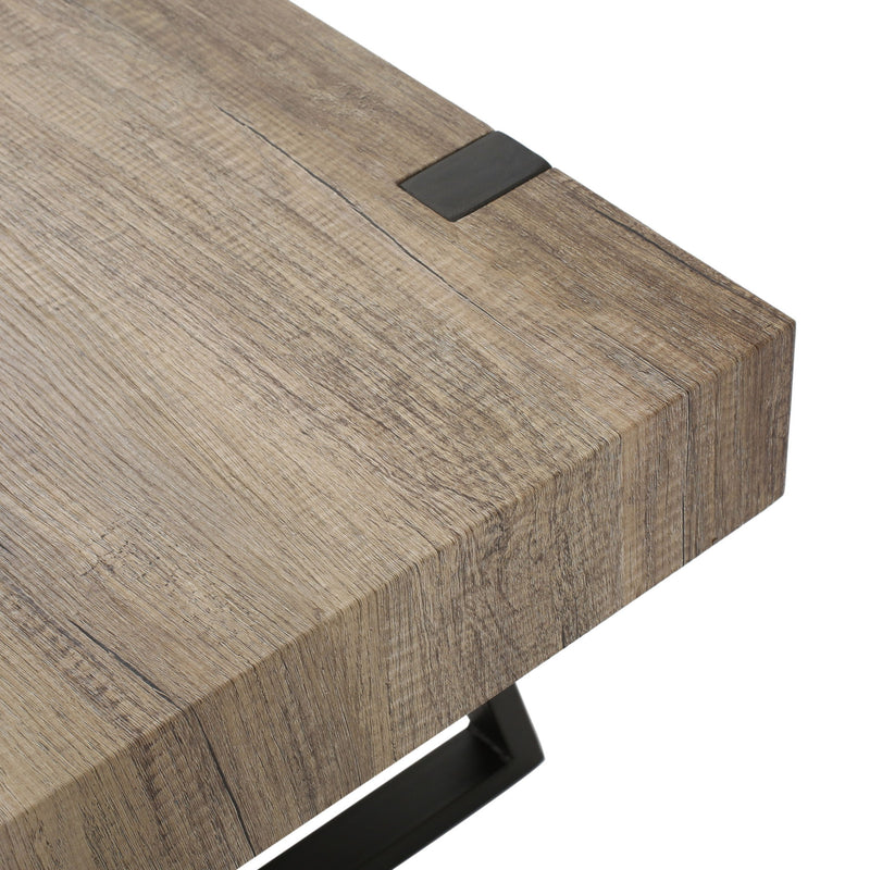 Abitha - Coffee Table With Industrial Powder Coated Metal Legs