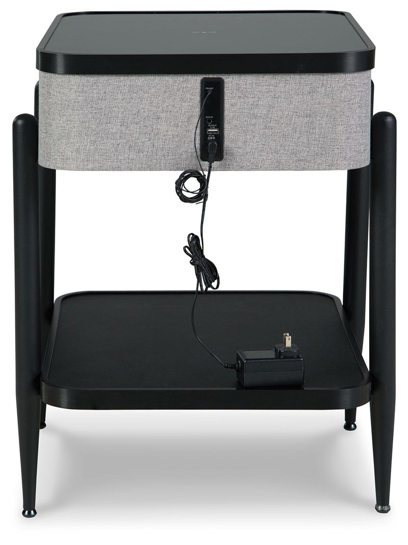 Jorvalee - Accent Table with Speaker - Gray / Black