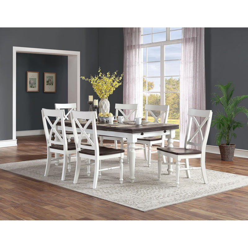 Dining Chairs (Set of 2) - Brown / White