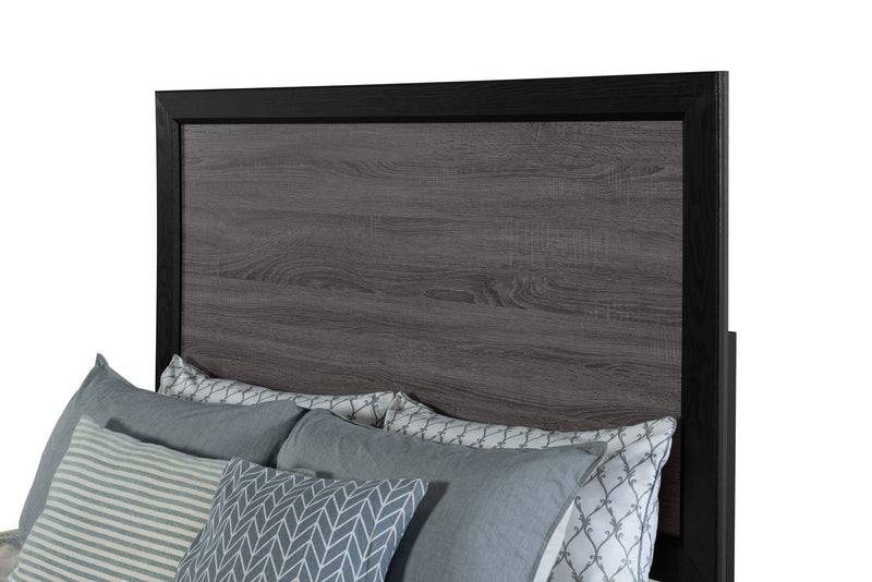 Lisbon - 5 Piece Full Bedroom Set (Bookcase Full Bed) - Black / Gray