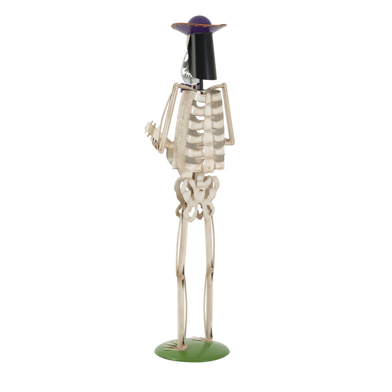 Halloween Skeleton Guitar Yard Decoration For Outdoor Porch - Ivory White