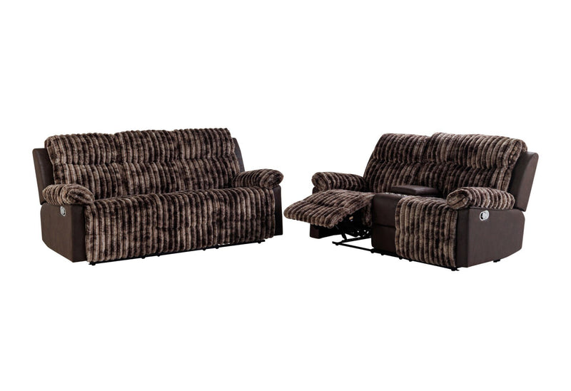 U6028 - 3 Piece Living Room Set (Reclining Sofa / Console Reclining Loveseat / Glider Recliner) - Brown