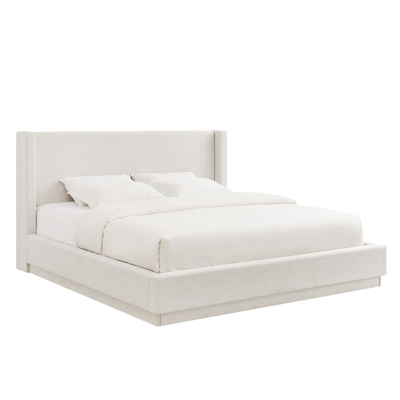 Noir - Upholstered Platform Bed With Wingback Headboard