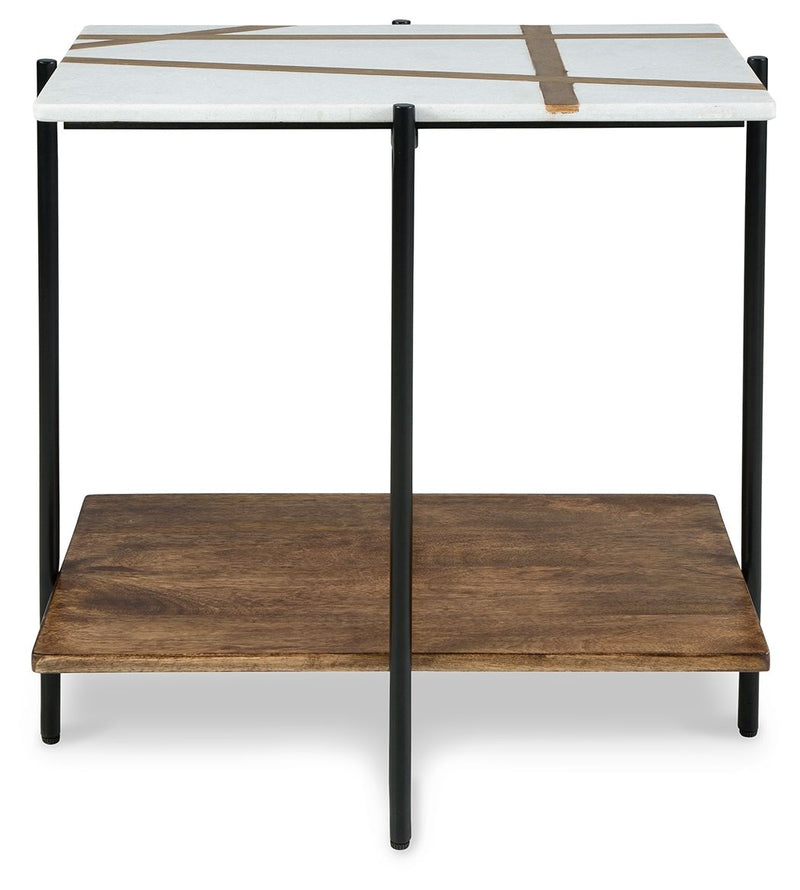 Braxmore - Accent Table - White / Light Brown