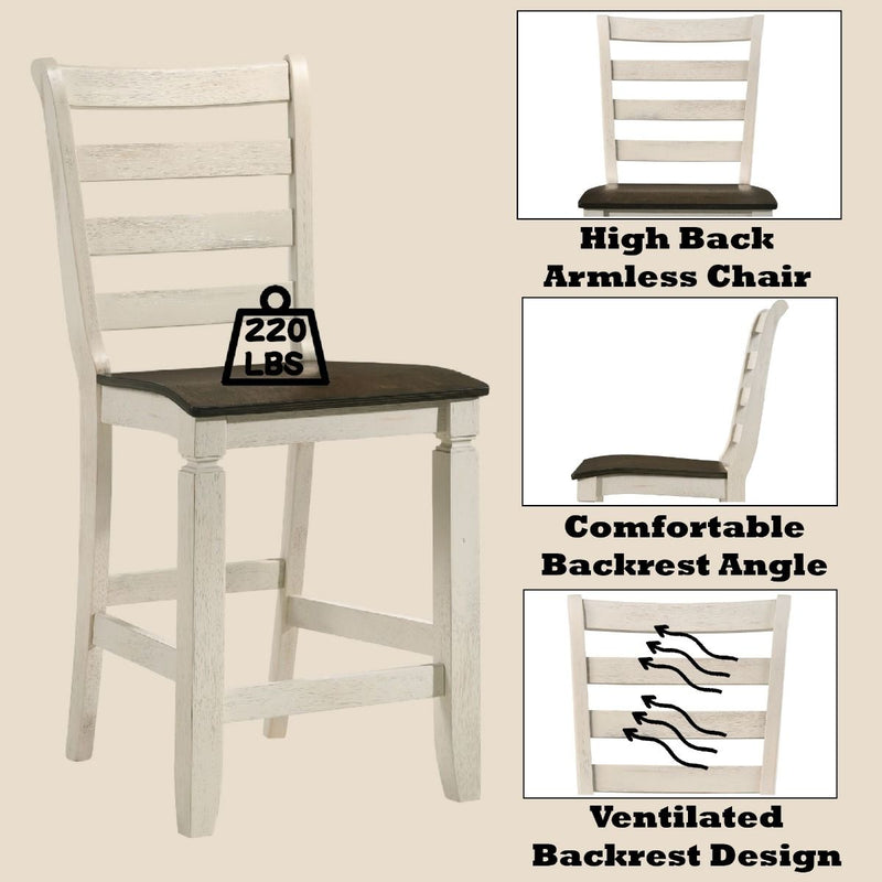 Tasnim - Counter Height Chair (Set of 2) - Oak & Antique White