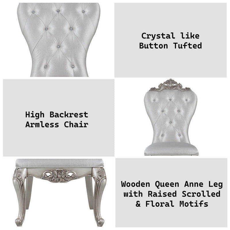 Gorsedd - Side Chair (Set of 2) - Cream Fabric & Golden Ivory