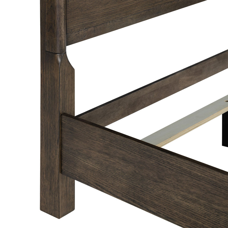 Panel Bed Frame With Unique Headboard And Included Slats