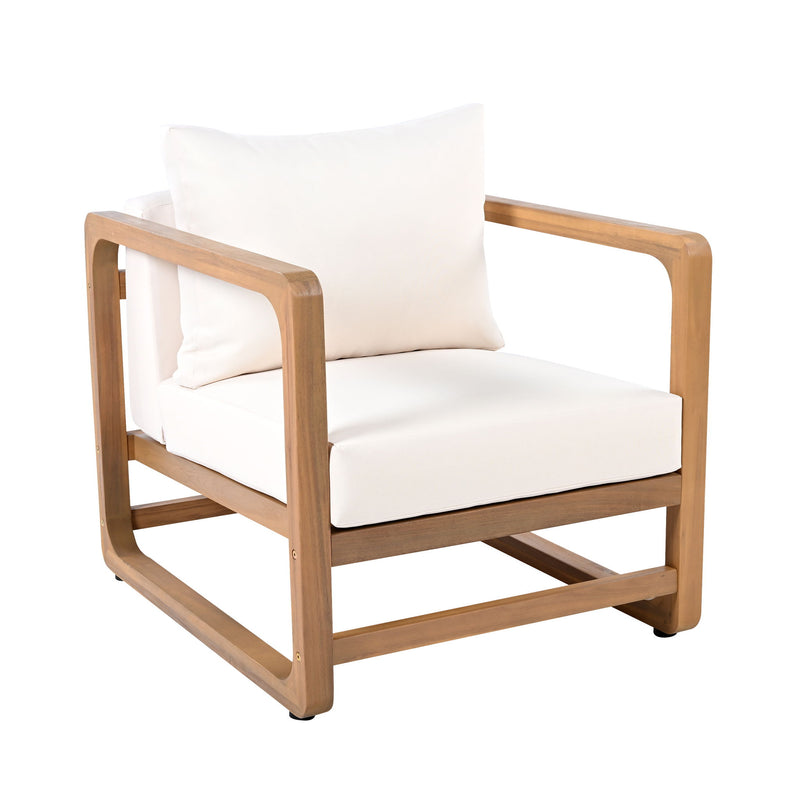 Outdoor Lounge Chair With Oversized Cushion Set For Patio