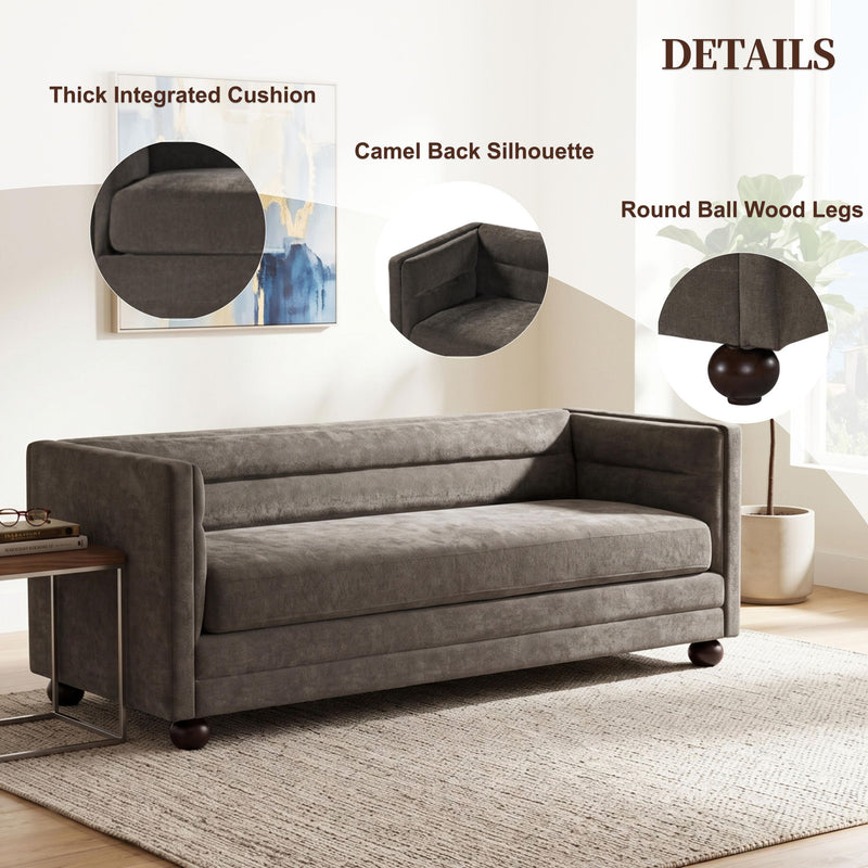3 Seater Sofa Upholstery With Square Arms, Living Room Couch