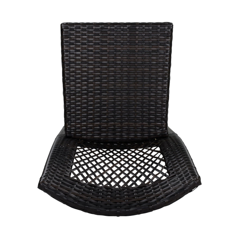 7 Piece Outdoor Patio Dining Set With Table & 6 Chairs - Brown / Brown Multi