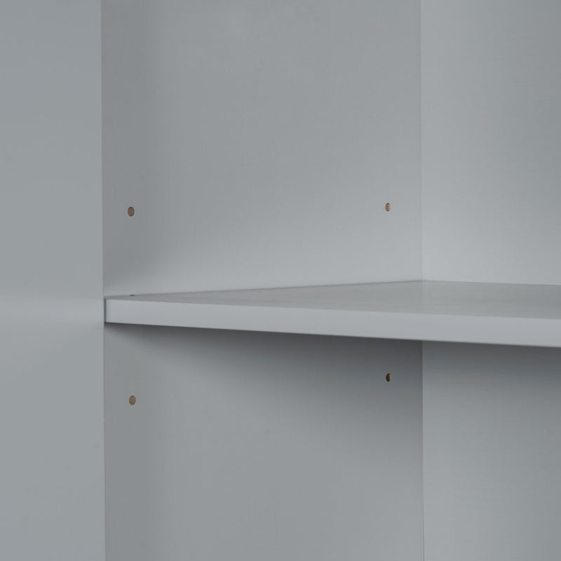 Modern Bathroom Storage Cabinet With Two Laundry Baskets, One Drawer, Adjustable Shelf