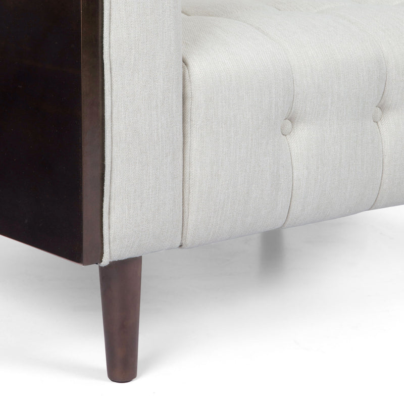 Contemporary Mid-Century Charm 3 Seater Sofa With Button Tufted Waffle Stitching
