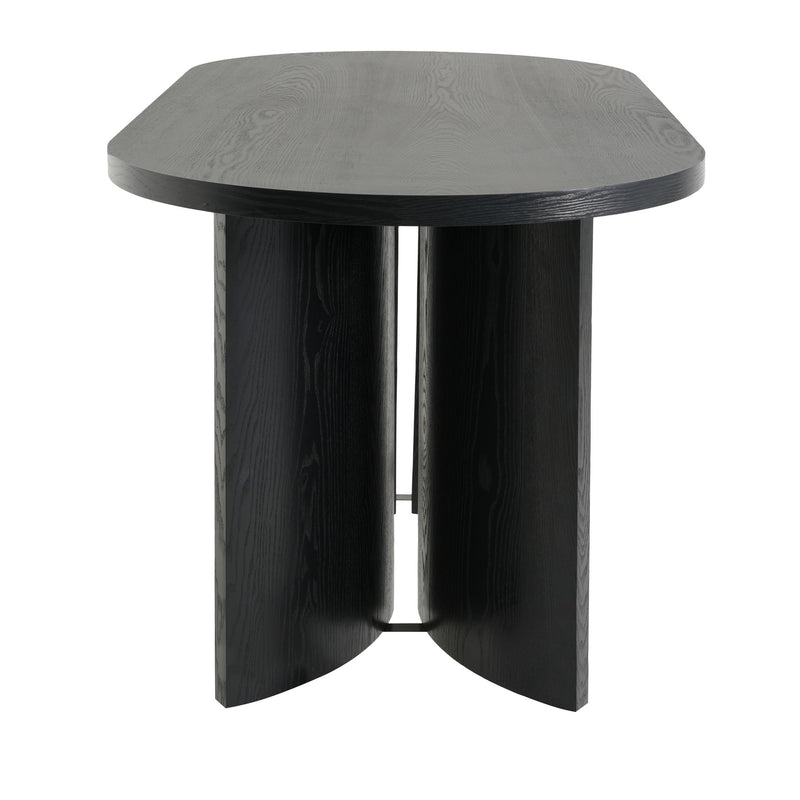 Dining Table With Curved Legs - Black