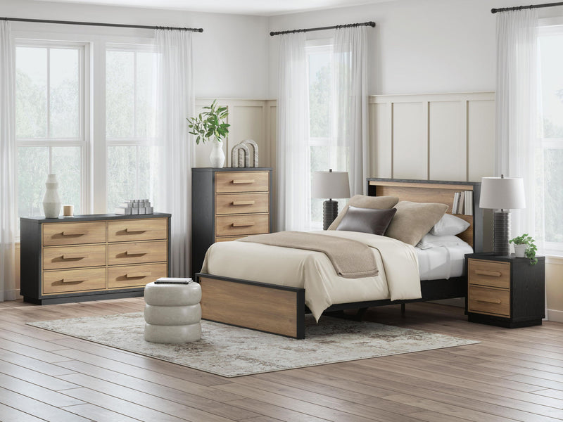 Kozmour - Five Drawer Chest - Black / Brown